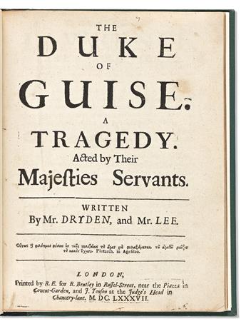 Dryden, John (1631-1700) Five 17th Century Quarto Plays.